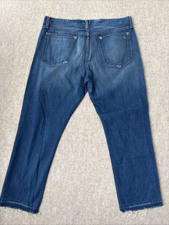 Rag & Bone Ex Boyfriend Jeans Womens 31 Doris Wash Distressed Raw Hem - Picture 11 of 14